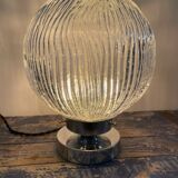 Table lamp glass and chrome