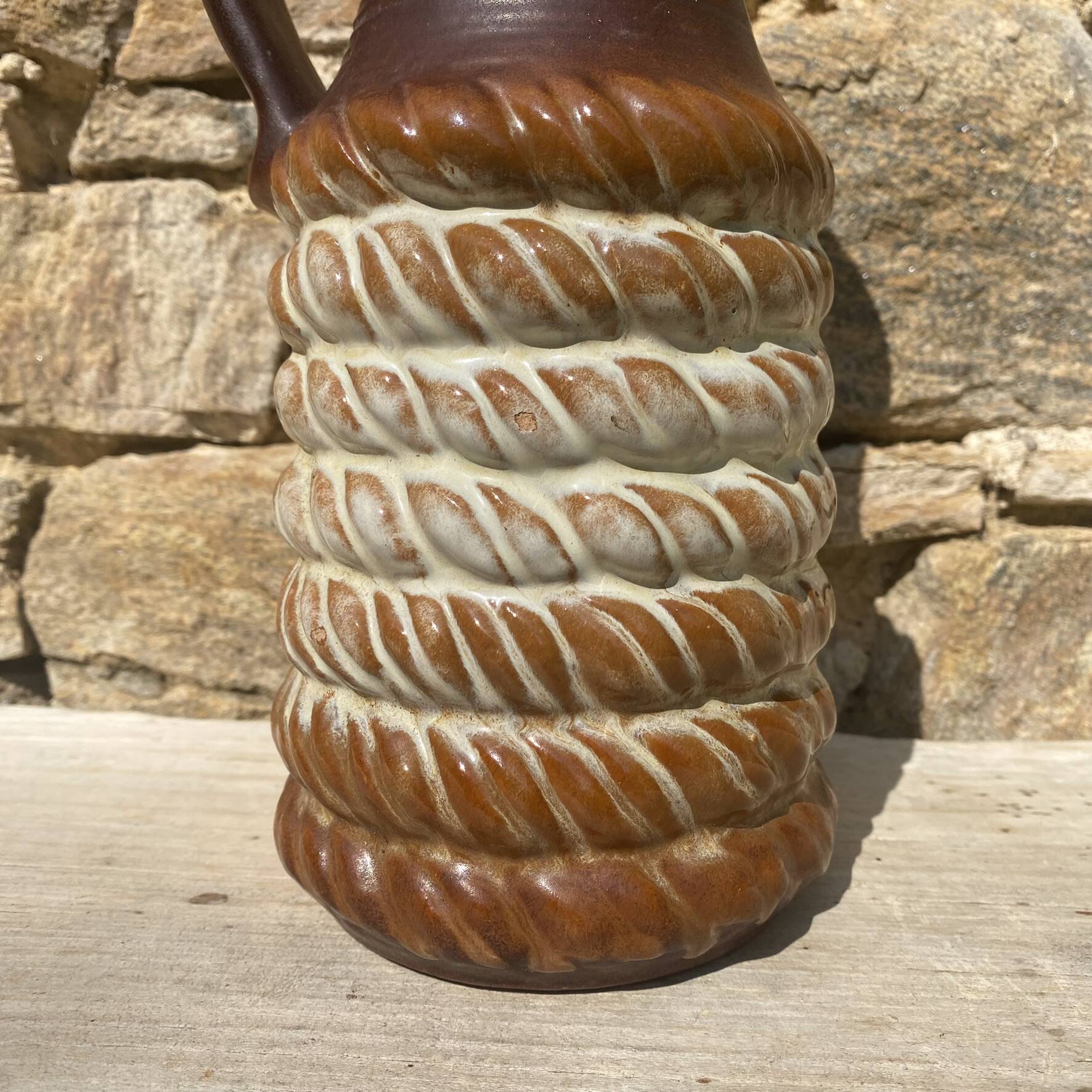 Vase en céramique West Germany effet cordage