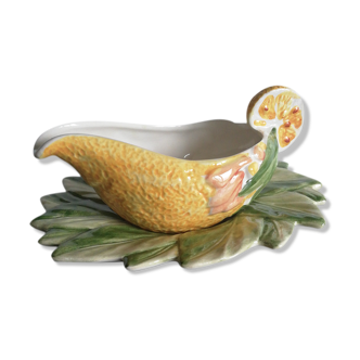 Saucière en barbotine citron F. G