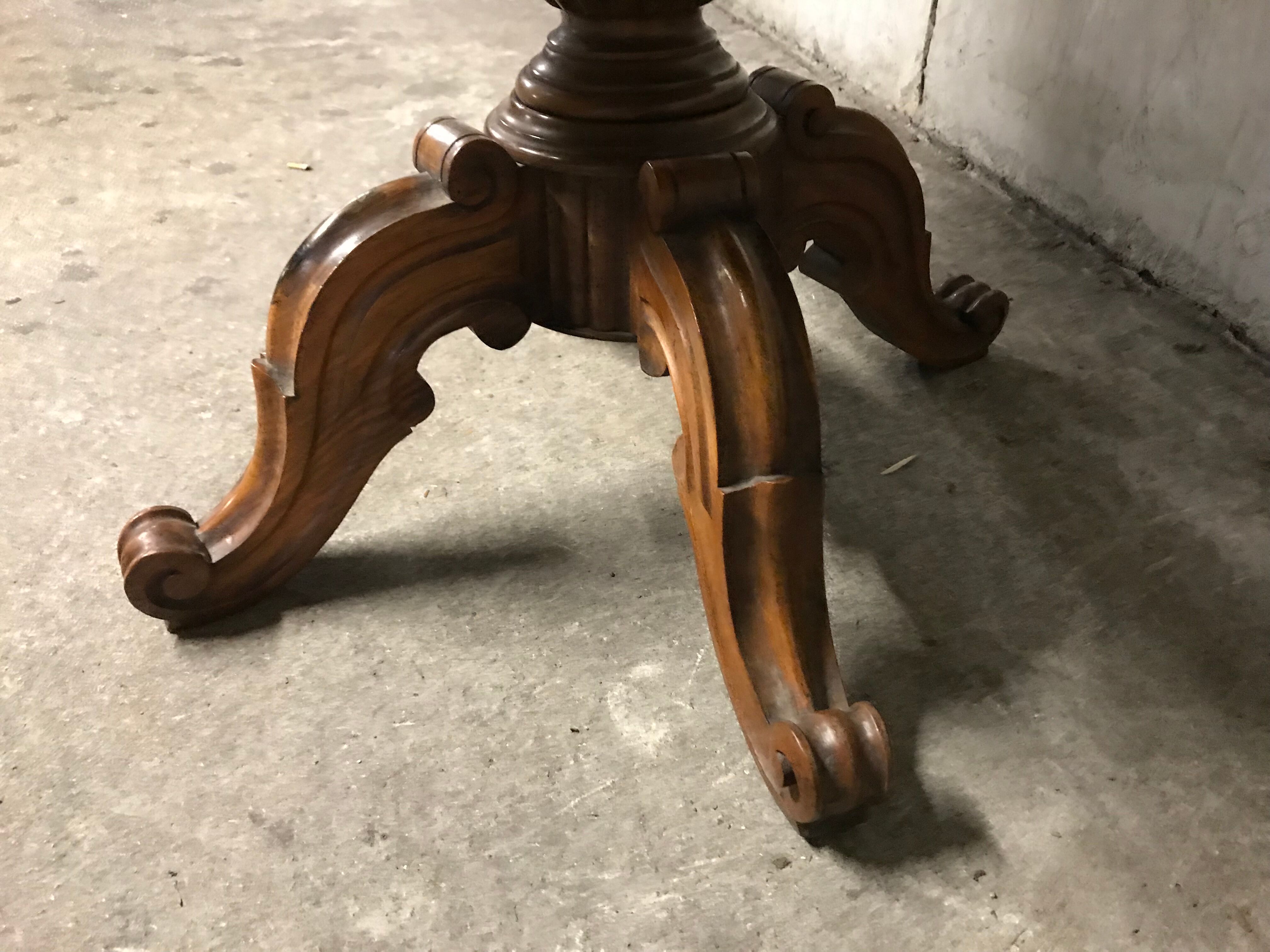 Side table Louis Philippe walnut and marble