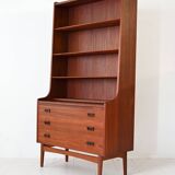 Danish teak 1950s bookcase with drawers