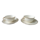 2 tasses et 2 sous-tasses Villeroy & Boch Mettlach ivoire et or