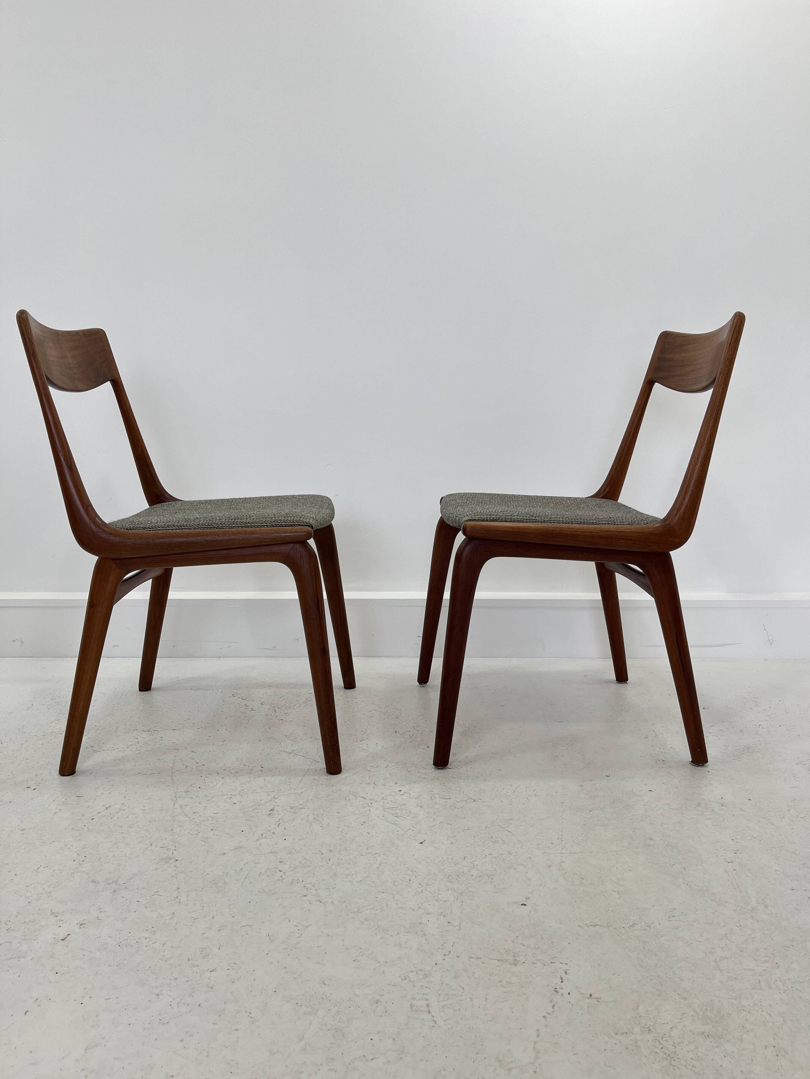 Teak Boomerang Dining Chairs by A.E.Christensen set of 2