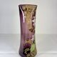 Grand vase violet Legras à décor de fleurs émaillé