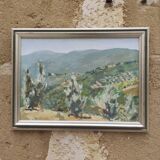 French vintage signed oil painting