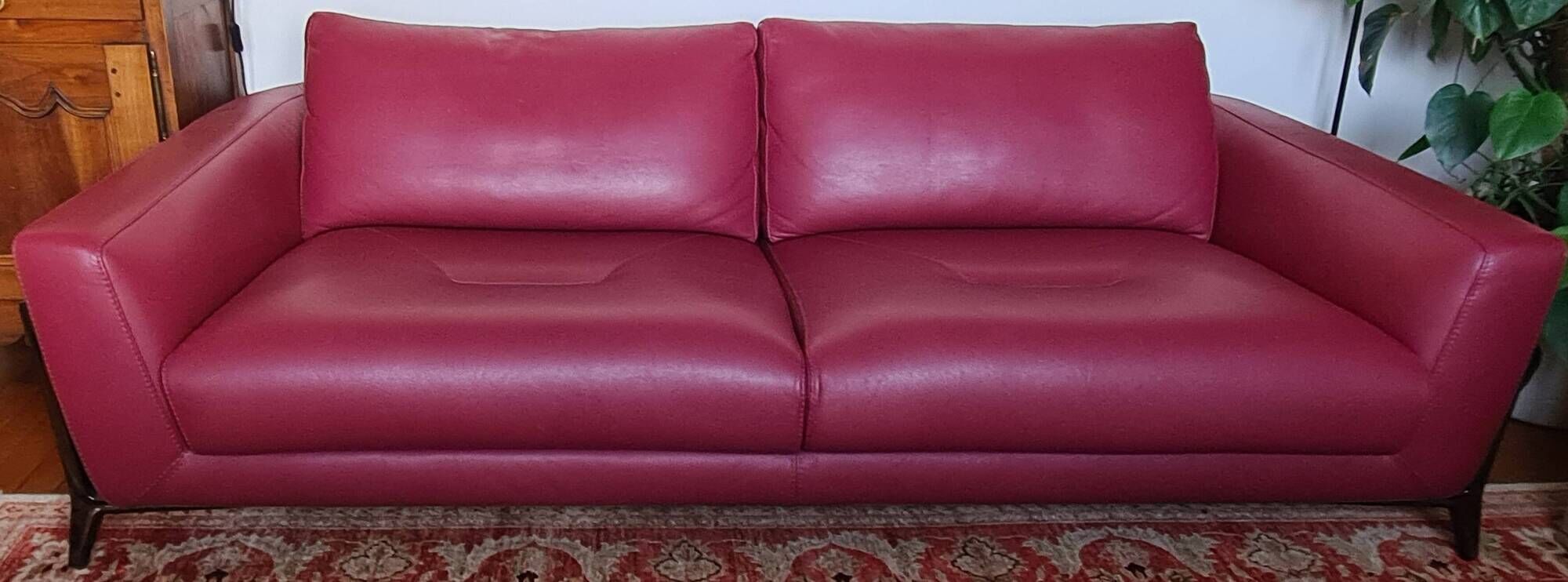 Roche Bobois canapé allusion red leather - designers Tapinassi & Manzoni