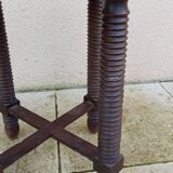 Old small round side table in Dudouyt style