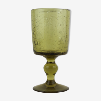 Candleholder glass bubble of Biot, green