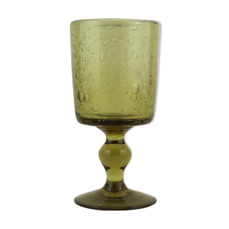 Candleholder glass bubble of Biot, green