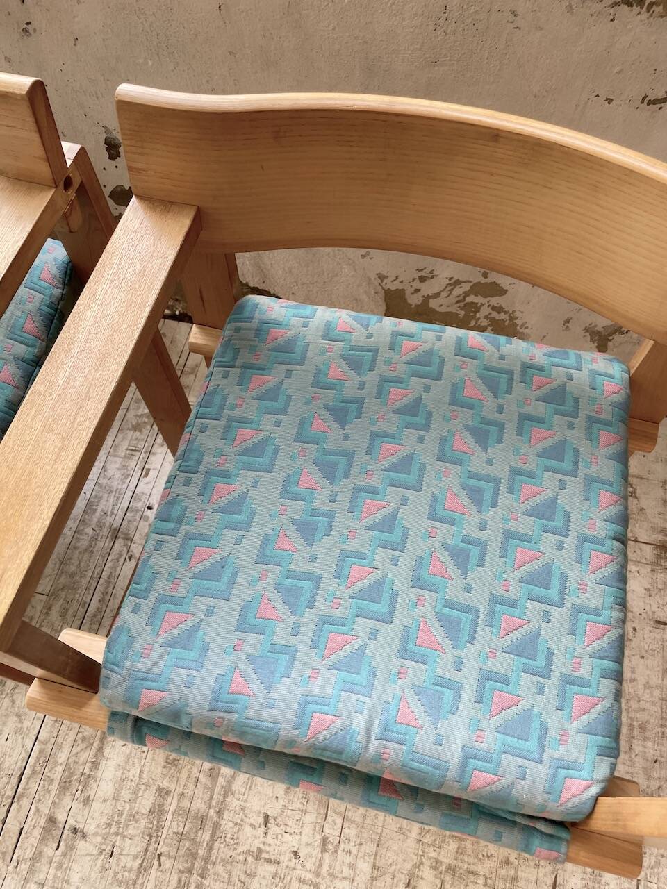 Set of 6 oak chairs with armrests Ate Van Apeldoorn