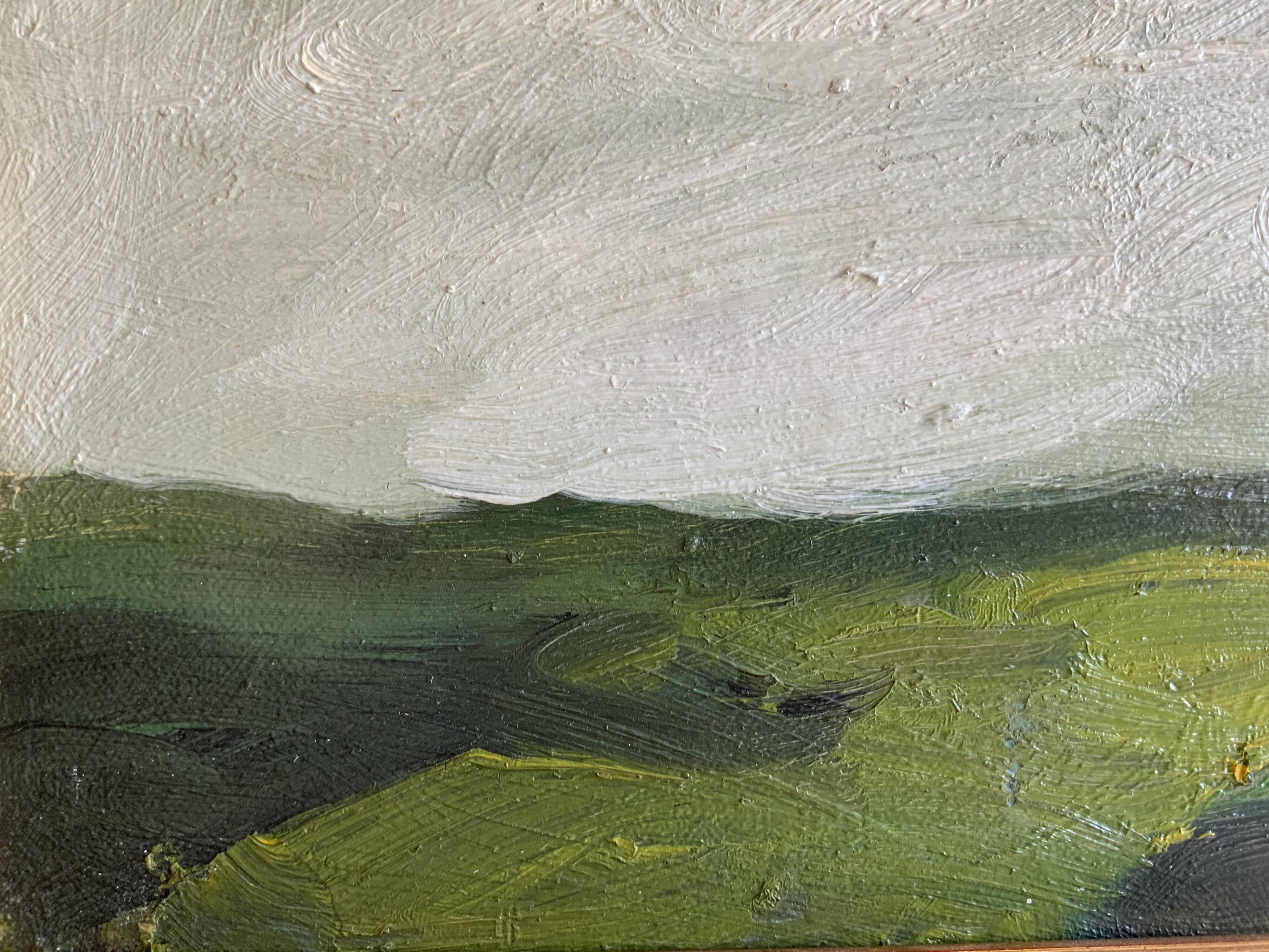 Small Vintage Oil On Canvas Landscape signed by artist B.Delefors