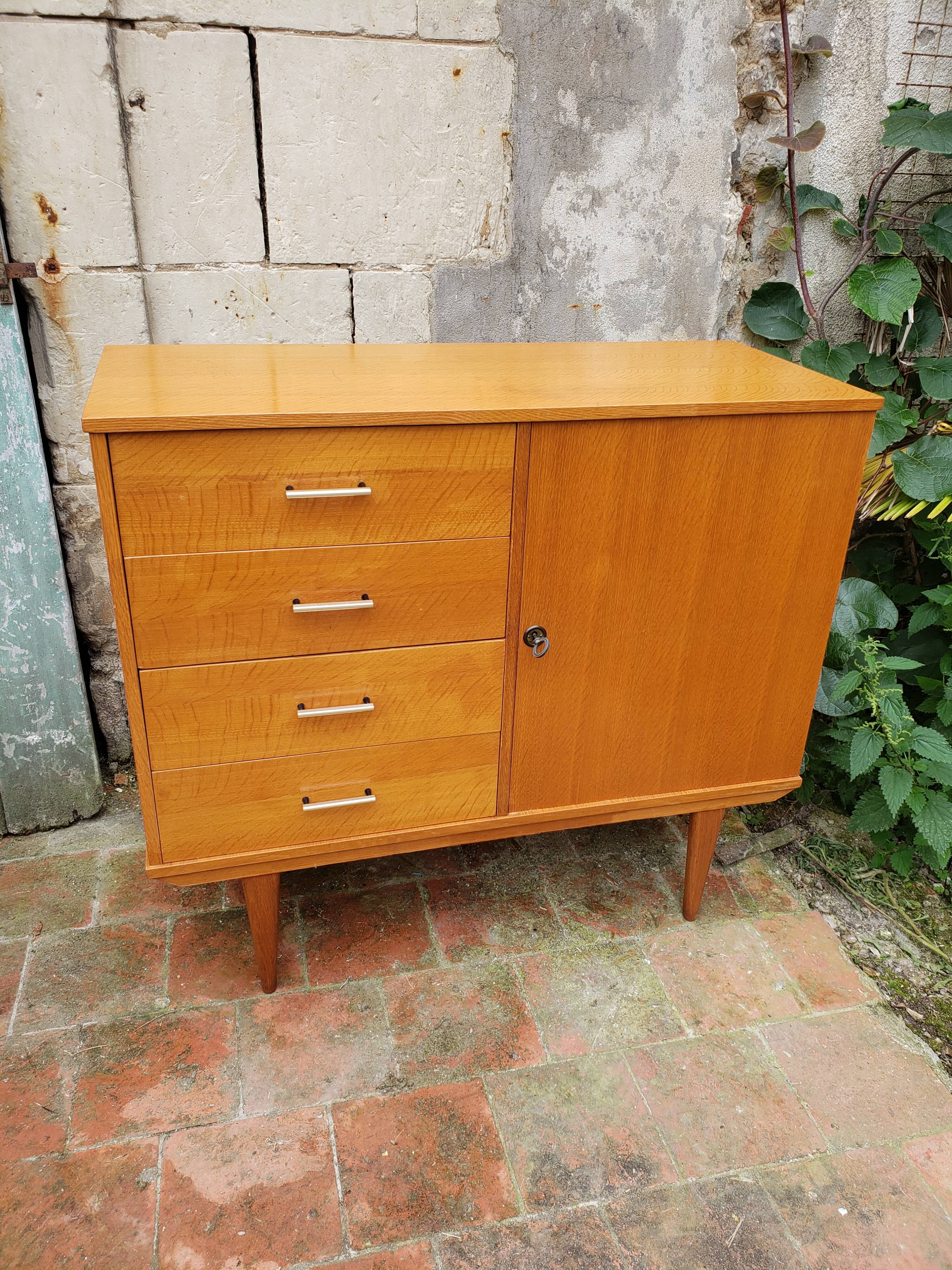 Buffet chest of drawers vintage golden honey