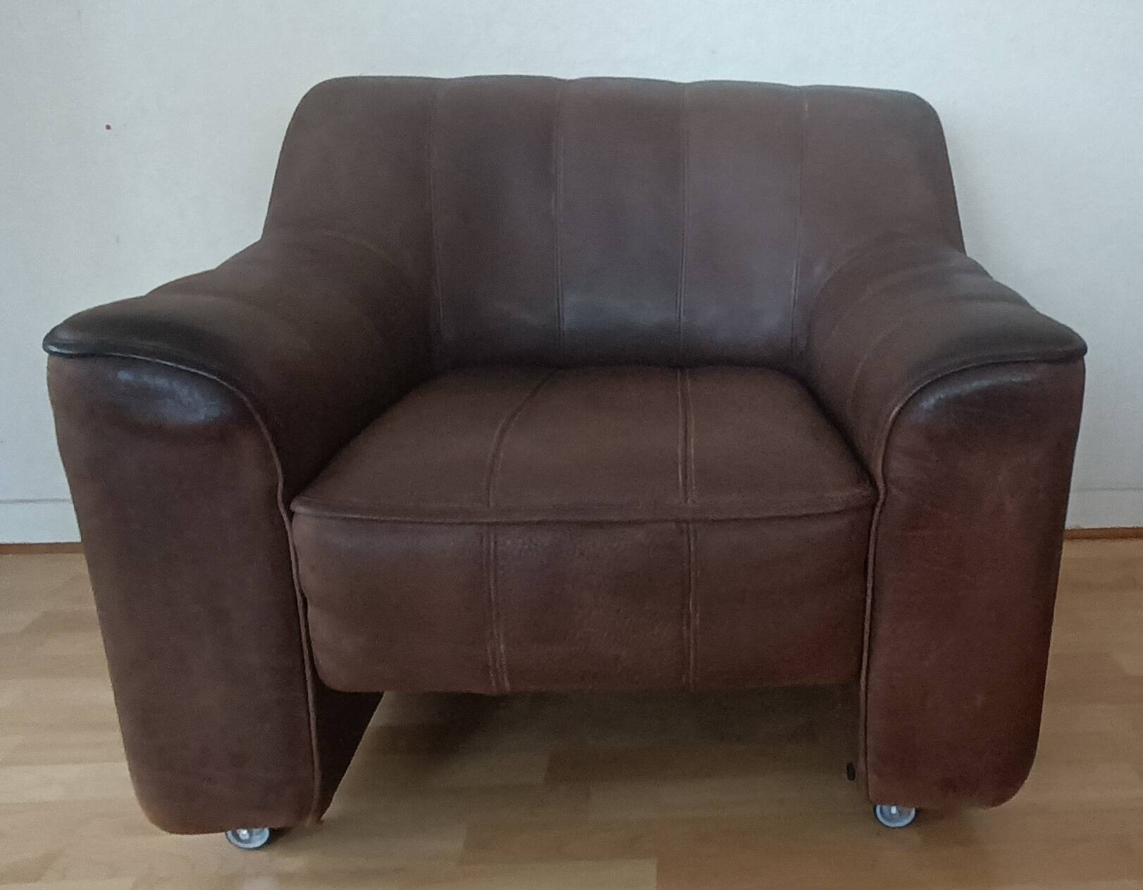 Swiss club chair by Sede Designer Leather Model DS44 1970s