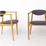 Pair of Mid-Century Armchairs, 1960s–70s German Vintage, Beech Wood