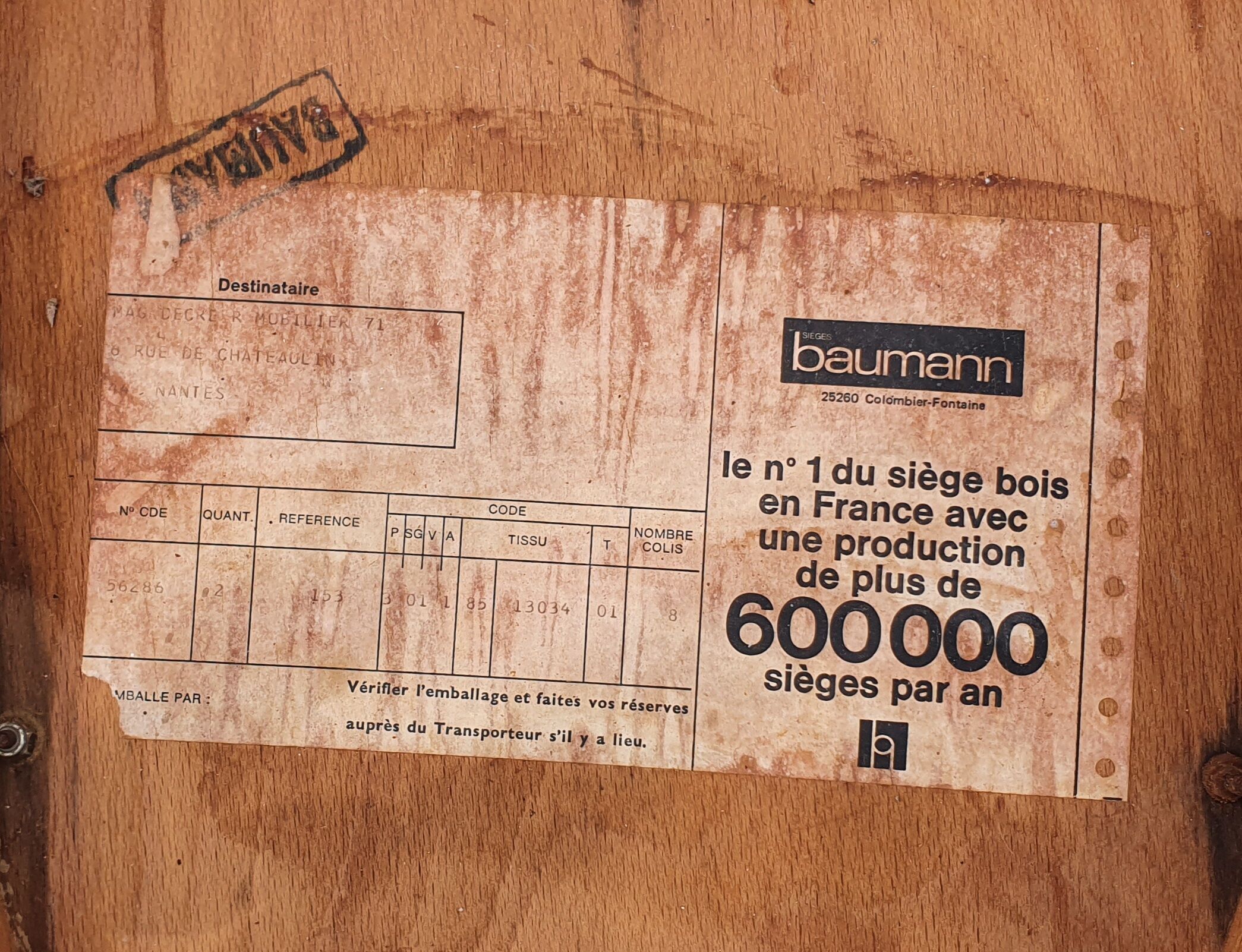 2 Baumann chairs No.12 brown seat