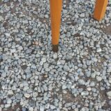 Vintage 1950s bedside table in blond oak with conical legs