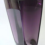 Large rectangular contemporary vase in purple smoked crystal