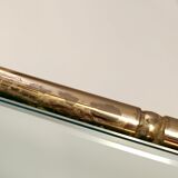 Rectangular Gold Aluminum Console Table with Two Glass Shelves, Italy