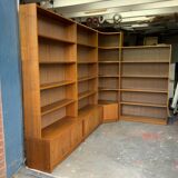 Danish Modular Teak Library Bookshelf Corner Unit Bookcase Mid 20th Century