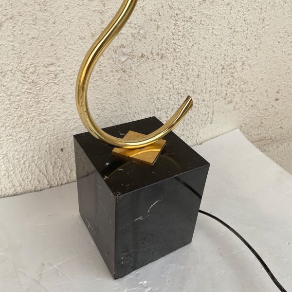 Lampe fleur dorée design 1970