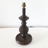 Turned wooden vintage lamp