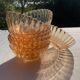 8 orange iridescent glass cups