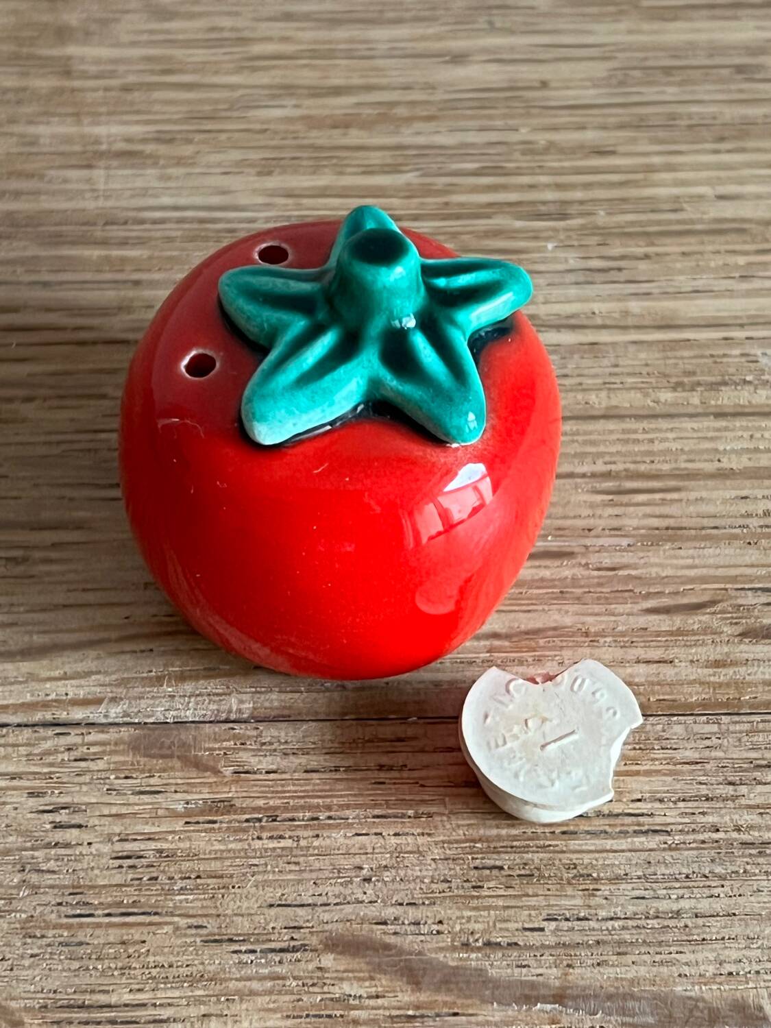 Barbotine set Salt shaker pepper shaker mustard pot