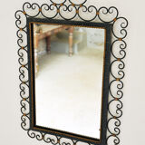 Wrought iron mirror, France circa 1950 46x67cm