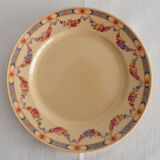 4 old flowered iron earth dessert plates