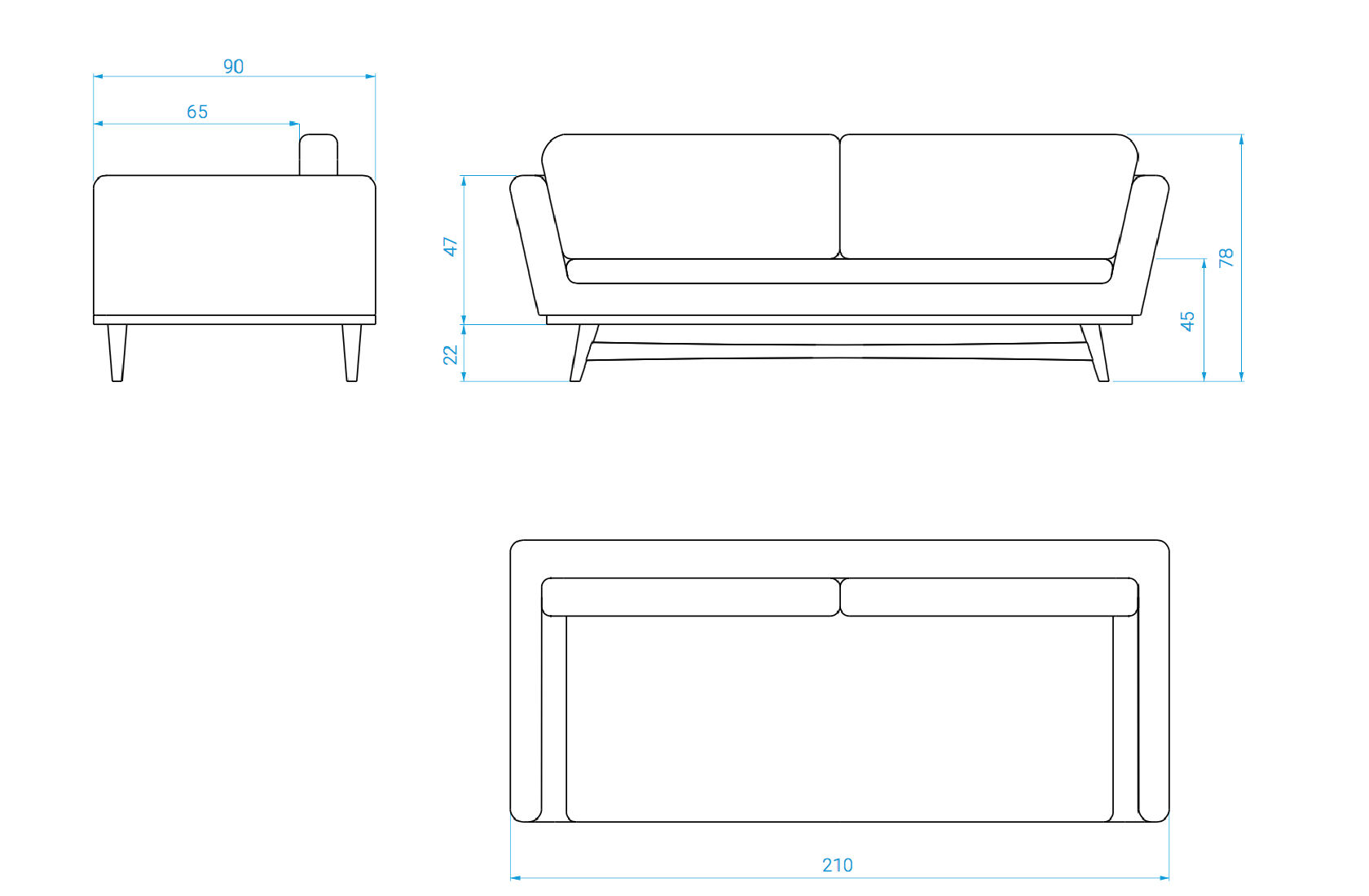 Duck blue velvet sofa, Red Edition