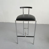 Italian Postmodern Black Tokyo Stool by Rodney Kinsman for Bieffeplast, 1985