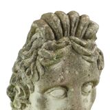 Beautiful Weathered Apollo Bust Garden Statue Cast Stone 65cm
