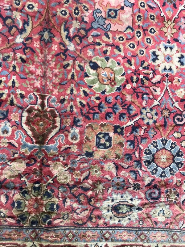 Old french carpet knotted 253 x 353 cm