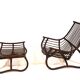 Manou rattan lounge chair in pagoda style with ottoman
