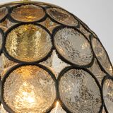 Iron and clear glass pendant by limburg, germany, 1960s.