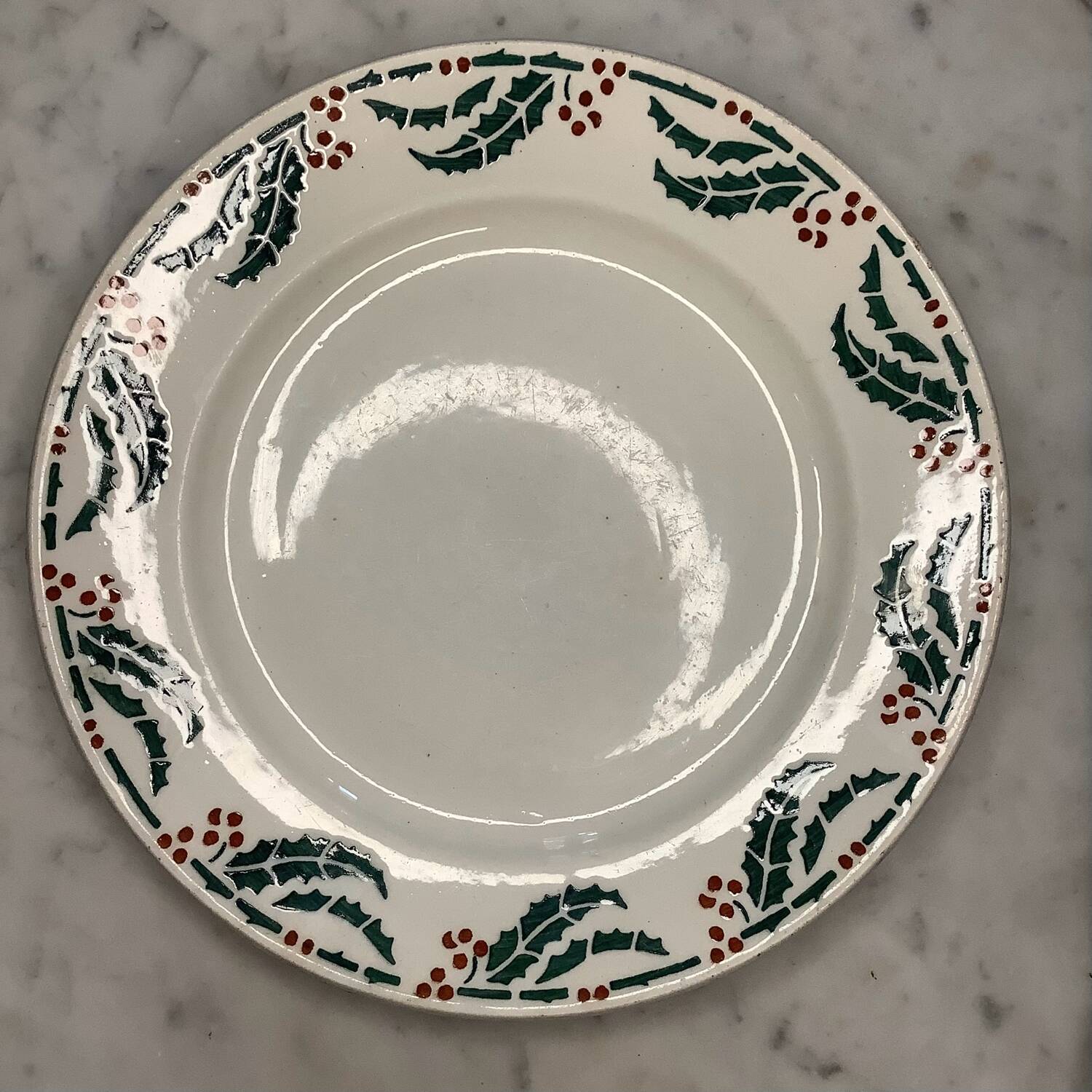 Set of 6 flat plates Sarguemines & Digoin – Holly model
