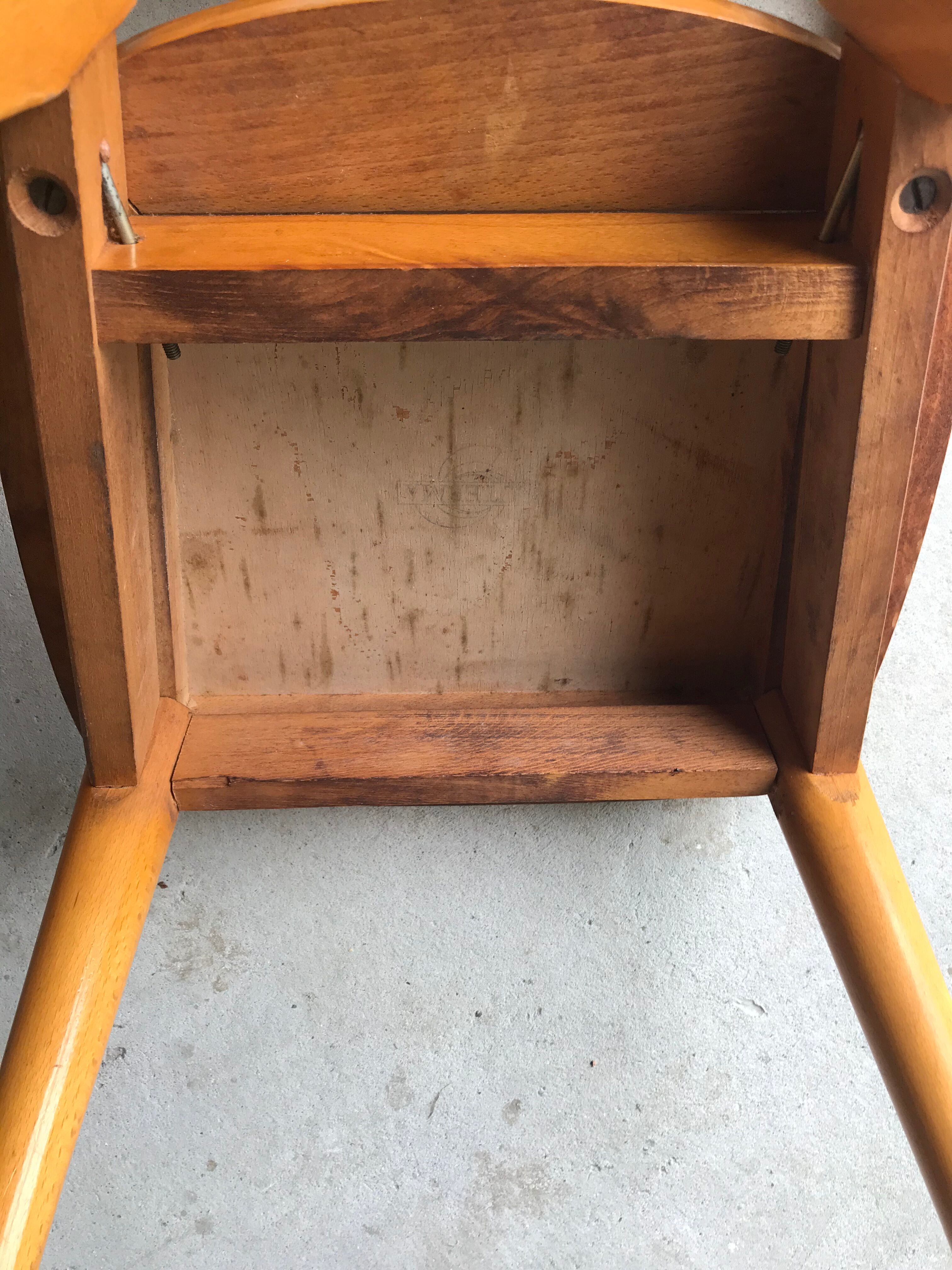 Set of four bistro chairs stamped Luterma