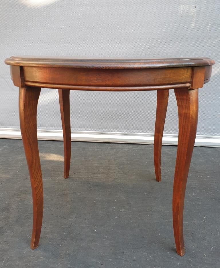 Vintage coffee table style Louis XV Oak h52