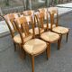 6 Louis XVI Directoire style chairs from the 20th century with rush seats.