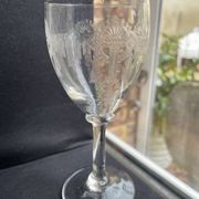 8 guilloché footed glasses – Art Nouveau