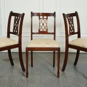 Chaises de Salle à Manger Hepplewhite avec Sièges Rembourrés Crème de Bevan Funnell, Set de 5