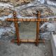 Vintage mirror with bamboo effect wood, country decor, flea market, chain