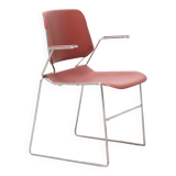 Vintage Matrix design chair by Thomas Tolleson with red armrests