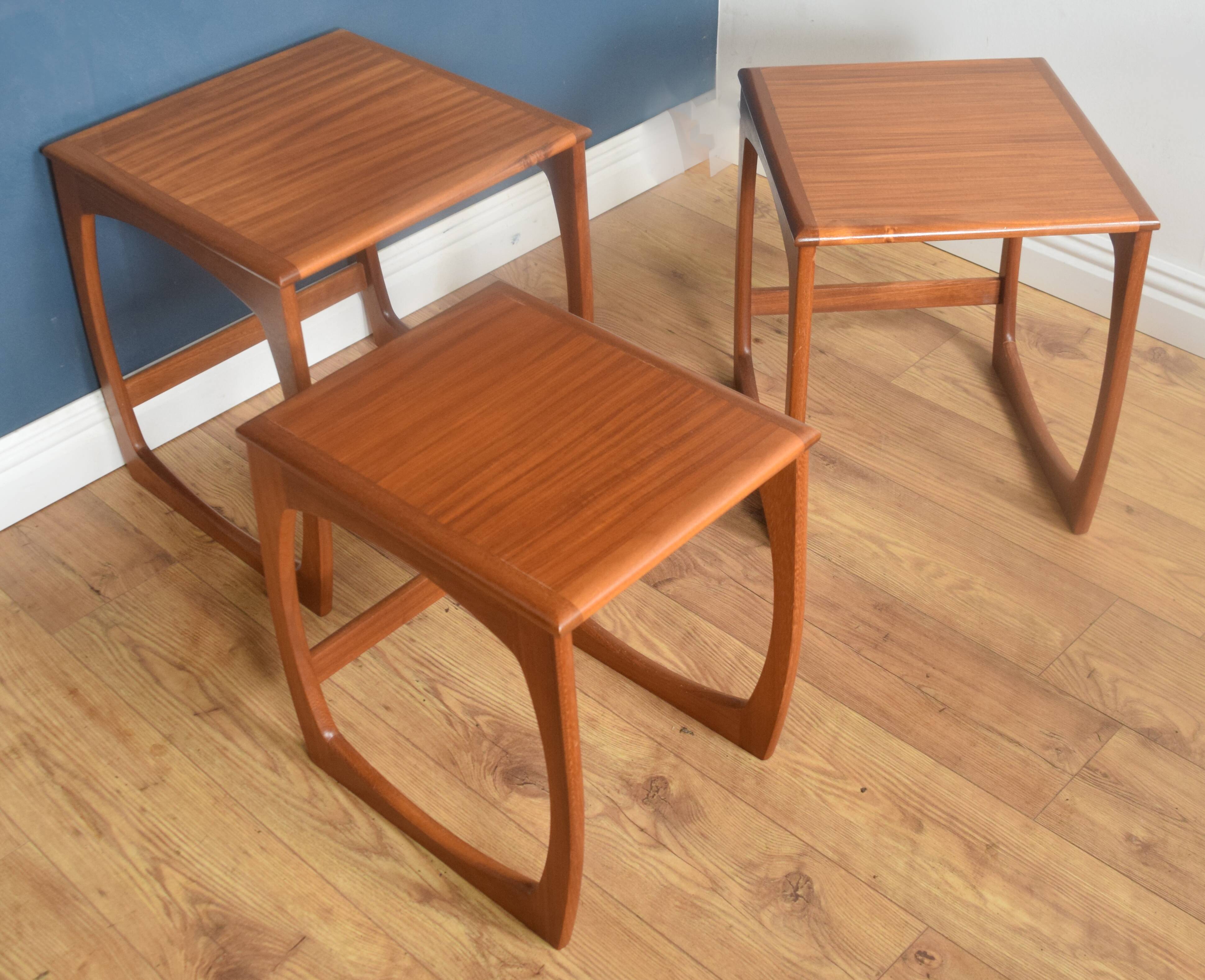 Restored G Plan Fresco Style Nest Of Three Teak Coffee Tables