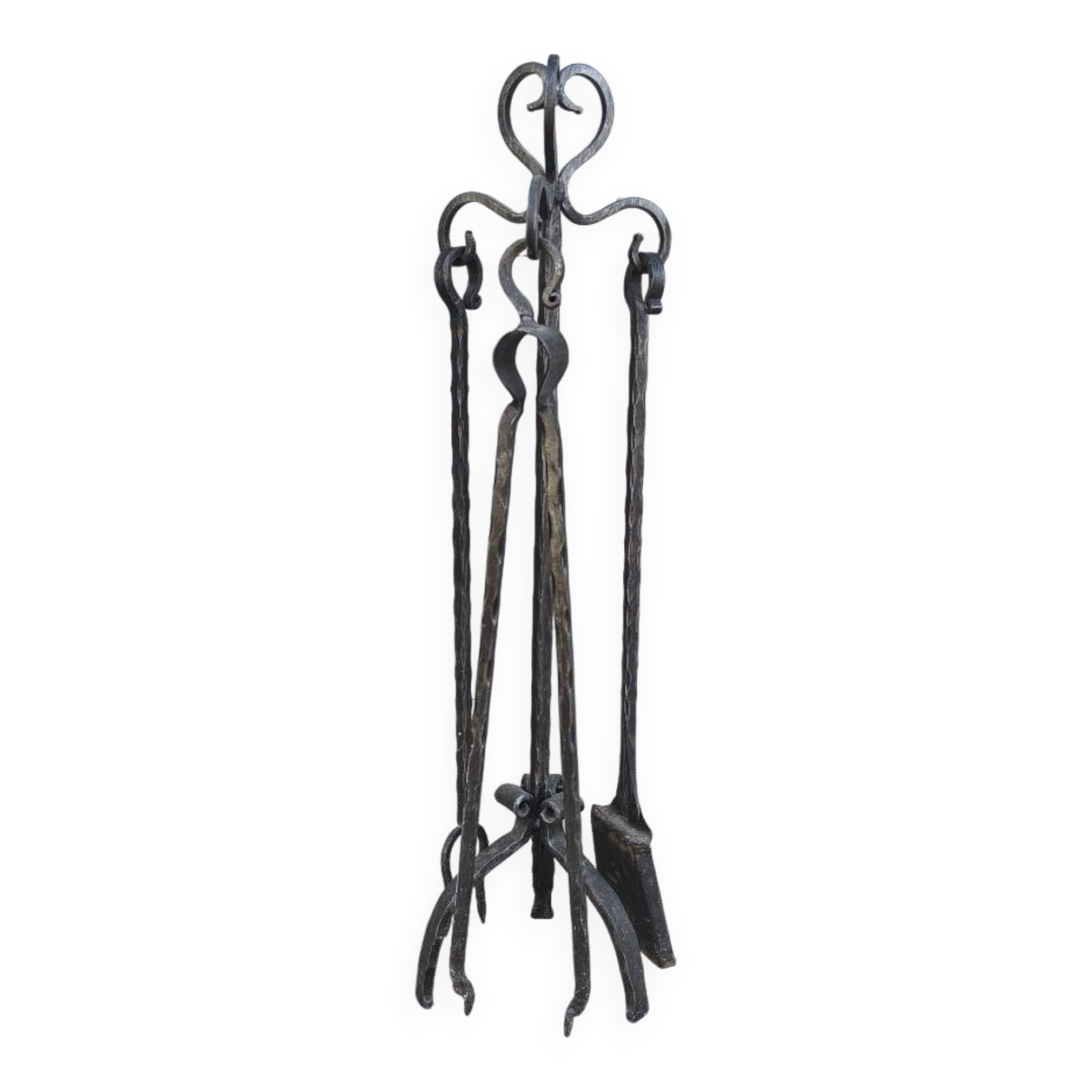 Wrought iron fireplace set 1960