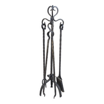 Wrought iron fireplace set 1960