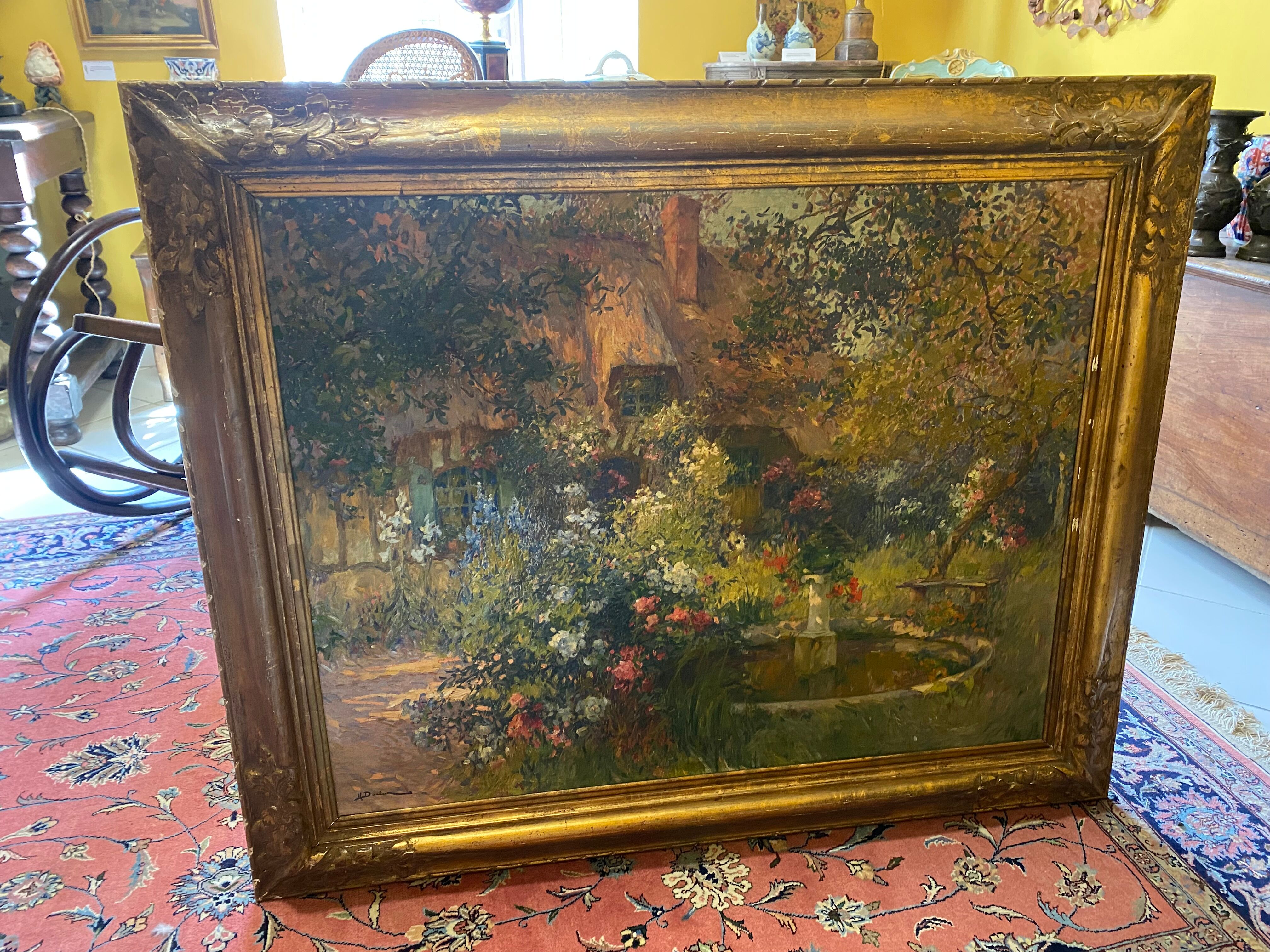 Impressionist painting 1900 signed