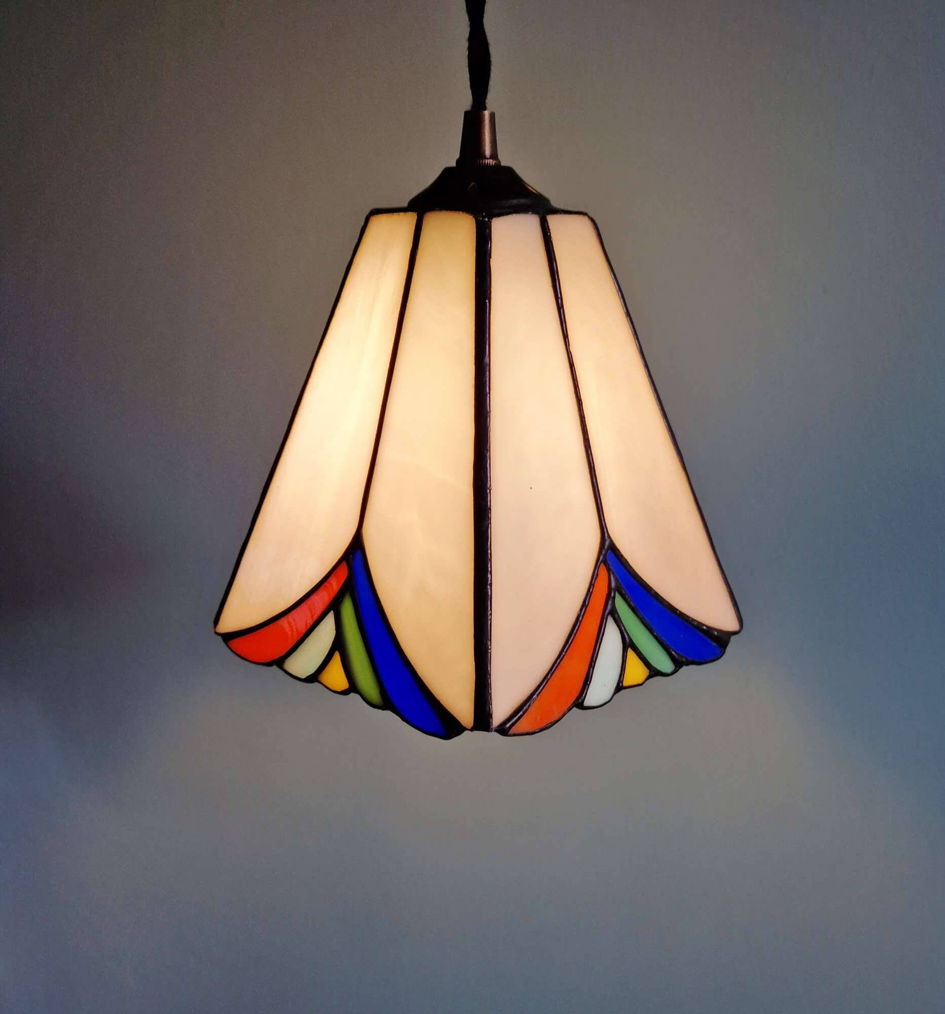 Stained glass pendant light, Tiffany style