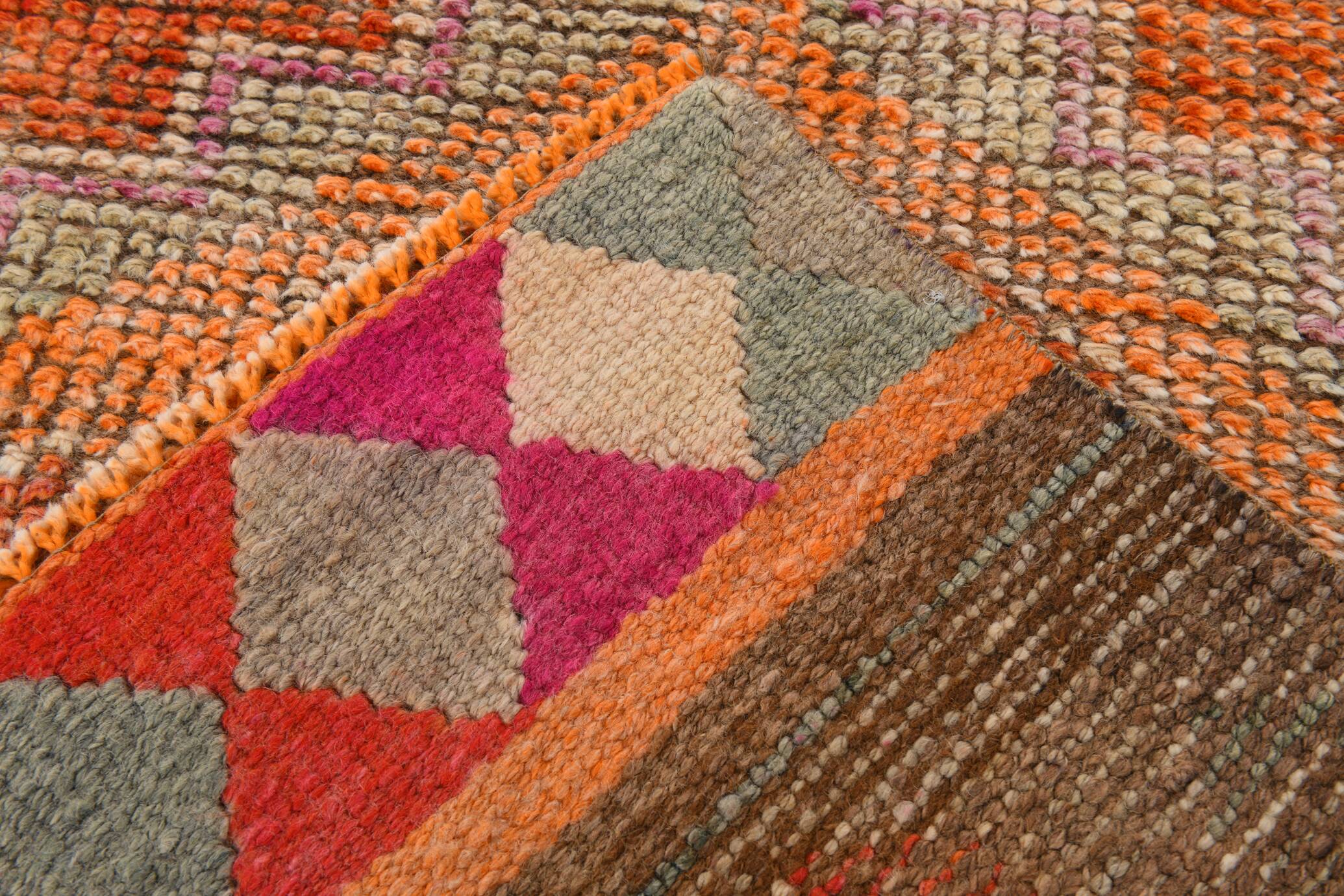 3x11 Faded Orange Anatolian Runner, Contemporary Runner Rug, 92x339 Cm