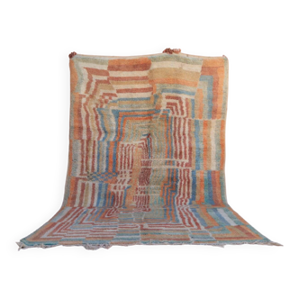 Berber boujad orange green terracotta abstract rug